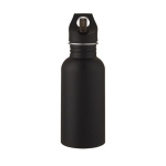 Garrafa de aço com bocal, desportiva, acabamento mate 500ml Match cor preto terceira vista frontal