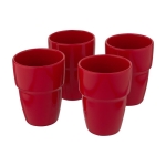 Copos de cerâmica coloridos empilháveis de 280ml Staki cor vermelho terceira vista