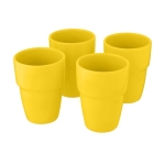 Copos de cerâmica coloridos empilháveis de 280ml Staki cor amarelo terceira vista