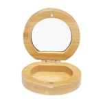 Espelho compacto bambu cor natural vista impressão tampografia