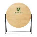 Espelho de pé giratório 360° de bambu com logótipo Bamboo cor natural