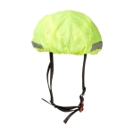 Capa para capacete de bici refletora cor amarelo fluorescente terceira vista frontal