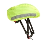 Capa para capacete de bici refletora cor amarelo fluorescente segunda vista com lateral