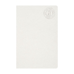 Caderno sem lombada reciclada cor branco-sujo segunda vista frontal