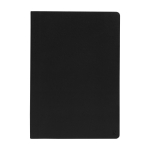 Caderno de papel impermeável, folhas A5 pautadas Waterproof Stonepaper cor preto segunda vista frontal