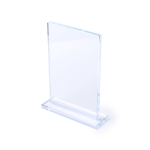 Placa-troféu retangular de vidro com logótipo Rectangle Winner cor transparente primeira vista