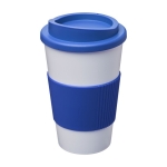 Copo para levar de plástico com tampa de rosca 350ml White Americano cor azul segunda vista frontal