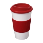 Copo para levar de plástico com tampa de rosca 350ml White Americano cor vermelho