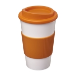 Copo para levar de plástico com tampa de rosca 350ml White Americano cor cor-de-laranja