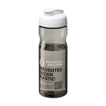 Garrafa desportiva antiderrames de plástico reciclado 650ml Active cor branco vista com logo