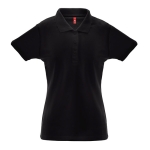 Polo publicitário para mulher, algodão e poliester 200 g/m2 THC Berlin cor preto primeira vista