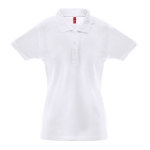 Polo publicitário para mulher, algodão e poliester 200 g/m2 THC Berlin cor branco primeira vista