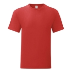 T-shirt económica em algodão ringspun 150 g/m2 Fruit of the Loom cor vermelho