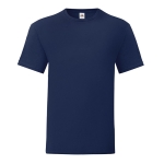 T-shirt económica em algodão ringspun 150 g/m2 Fruit of the Loom cor azul-marinho