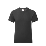 T-shirt para menina em algodão ringspun 150 g/m2 Fruit of the Loom cor preto