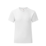 T-shirt para menina em algodão ringspun 150 g/m2 Fruit of the Loom cor branco