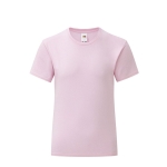 T-shirt para menina em algodão ringspun 150 g/m2 Fruit of the Loom cor cor-de-rosa claro quarta vista