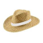Chapéu de palha com fita sublimada cor branco