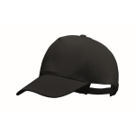 Boné de basebol de algodão orgânico com ajuste de fivela Eco Cap cor preto