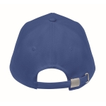 Boné de basebol de algodão orgânico com ajuste de fivela Eco Cap cor azul quinta vista