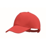 Boné de basebol de algodão orgânico com ajuste de fivela Eco Cap cor vermelho