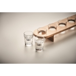 6 copos de shot de 20ml com tabuleiro Set Shots Tray cor madeira vista principal