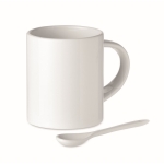 Caneca com impressão a cor bem garrida com colher 300ml Sublim Spoon cor branco terceira vista