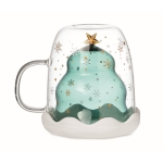 Caneca com desenho de árvore de Natal e tampa 250ml Christmas Spirit cor transparente terceira vista