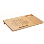 Suporte para portátil com ventilação de bambu e almofada Mini Desk cor madeira