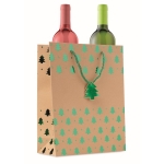 Original saco de papel kraft com estampado natalício Gift Sparkle cor verde sétima vista