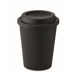 Copo com parede dupla feito de plástico 300ml TakeAway Minimal cor preto