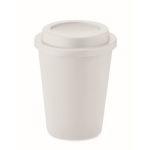 Copo com parede dupla feito de plástico 300ml TakeAway Minimal cor branco