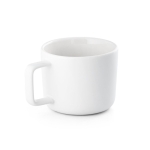 Caneca de cerâmica com tampa de bambu de 250ml Small Cover cor branco terceira vista