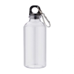 Garrafas personalizadas recicladas com mosquetão 400ml Cruiser rPET cor transparente primeira vista