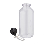 Garrafas personalizadas recicladas com mosquetão 400ml Cruiser rPET cor transparente segunda vista