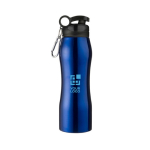 Garrafa de aço personalizada com mosquetão e bocal 700ml Inox Slender cor azul real vista principal