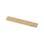 Régua promocional em bambu com centímetros e polegadas 15cm Bamboo cor castanho segunda vista