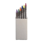 Caixa de cartão com 6 lápis de cera coloridos primeira vista