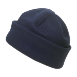 Gorro de tecido polar personalizado cor azul-escuro primeira vista