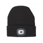 Gorro de inverno com logótipo e luz branca COB de 3 intensidades cor preto segunda vista