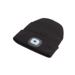 Gorro de inverno com logótipo e luz branca COB de 3 intensidades cor preto terceira vista