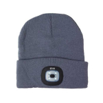 Gorro de inverno com logótipo e luz branca COB de 3 intensidades cor cinzento-escuro vista principal