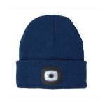 Gorro de inverno com logótipo e luz branca COB de 3 intensidades cor azul-marinho segunda vista