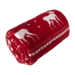 Manta polar com estampado de renas de poliéster 180 g/m2 Reindeer cor vermelho primeira vista