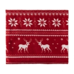 Manta polar com estampado de renas de poliéster 180 g/m2 Reindeer cor vermelho terceira vista