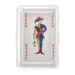 Baralho clássico francês de 54 cartas em caixa-oferta Joker cor transparente sexta vista