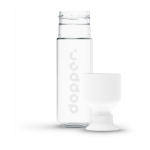 Garrafa de vidro de borossilicato com logo e copo 400ml Dopper Glass cor transparente terceira vista