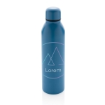 Garrafas térmicas para brindes de aço reciclado 500ml Nomad Recycled cor azul vista com logo