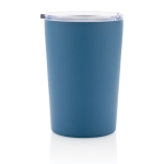 Caneca térmica de aço reciclado com pega 420ml Premium Recycled cor azul quarta vista