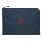 Elegante bolsa minimalista para PC poliéster reciclado 15,6'' Impact cor azul-marinho vista com logo